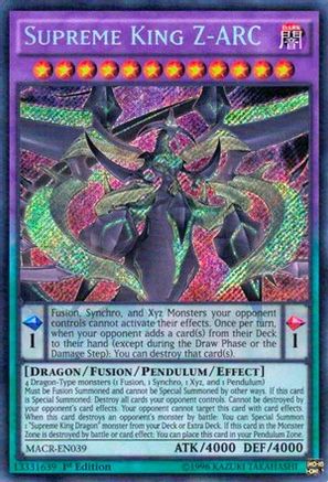 Supreme King Z-ARC (MACR-EN039) - Maximum Crisis 1st Edition Maximum Crisis Yugioh Single  Squirtle Squad Card Shop.