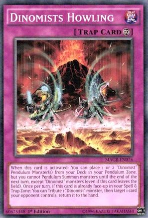Dinomists Howling (MACR-EN076) - Maximum Crisis 1st Edition Maximum Crisis Yugioh Single  Squirtle Squad Card Shop.