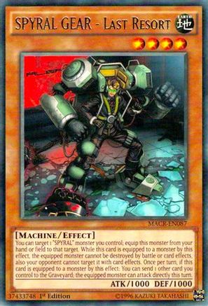 SPYRAL GEAR - Last Resort (MACR-EN087) - Maximum Crisis Unlimited Maximum Crisis Yugioh Single  Squirtle Squad Card Shop.