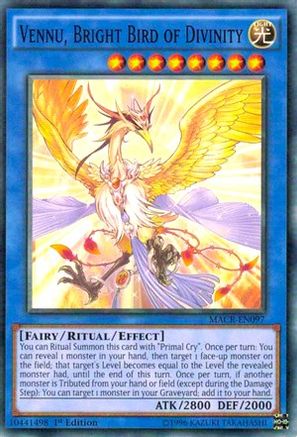 Vennu, Bright Bird of Divinity (MACR-EN097) - Maximum Crisis Unlimited Maximum Crisis Yugioh Single  Squirtle Squad Card Shop.