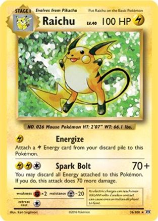 Raichu (XY Evolutions) 036/108  Deck Exclusives - Rare Deck Exclusives Pokemon Single  Squirtle Squad Card Shop.