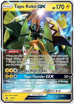 Tapu Koko GX SM33  - Holofoil SM Promos - Promo SM Promos Pokemon Single  Squirtle Squad Card Shop.