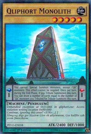 Qliphort Monolith (PEVO-EN058) - Pendulum Evolution 1st Edition Pendulum Evolution Yugioh Single  Squirtle Squad Card Shop.
