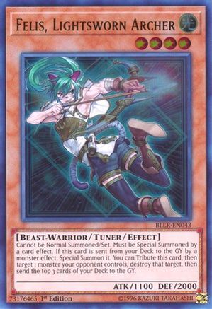 Felis, Lightsworn Archer (BLLR-EN043) - Battles of Legend: Light's Revenge 1st Edition Battles of Legend: Light's Revenge Yugioh Single  Squirtle Squad Card Shop.
