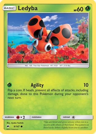 Ledyba 009  SM  Burning Shadows - Common SM - Burning Shadows Pokemon Single  Squirtle Squad Card Shop.