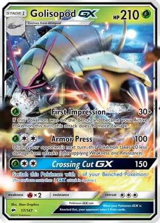 Golisopod GX 017  - Holofoil SM  Burning Shadows - Ultra Rare SM - Burning Shadows Pokemon Single  Squirtle Squad Card Shop.
