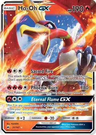 Ho-Oh GX 021  - Holofoil SM  Burning Shadows - Ultra Rare SM - Burning Shadows Pokemon Single  Squirtle Squad Card Shop.