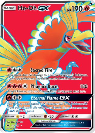 Ho-Oh GX (Full Art) 131/147  - Holofoil SM  Burning Shadows - Ultra Rare SM - Burning Shadows Pokemon Single  Squirtle Squad Card Shop.