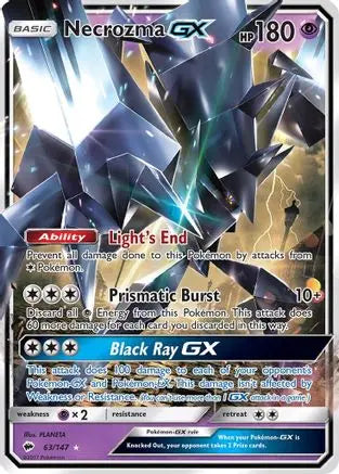 Necrozma GX 063  - Holofoil SM  Burning Shadows - Ultra Rare SM - Burning Shadows Pokemon Single  Squirtle Squad Card Shop.