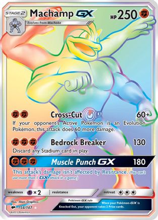 Machamp GX (Secret)  - Holofoil SM  Burning Shadows - Secret Rare SM - Burning Shadows Pokemon Single  Squirtle Squad Card Shop.