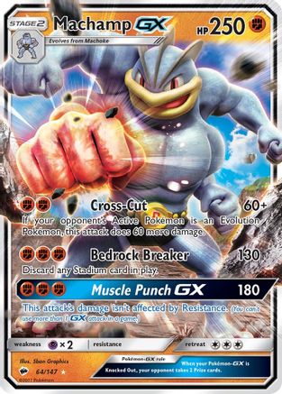Machamp GX 064  - Holofoil SM  Burning Shadows - Ultra Rare SM - Burning Shadows Pokemon Single  Squirtle Squad Card Shop.