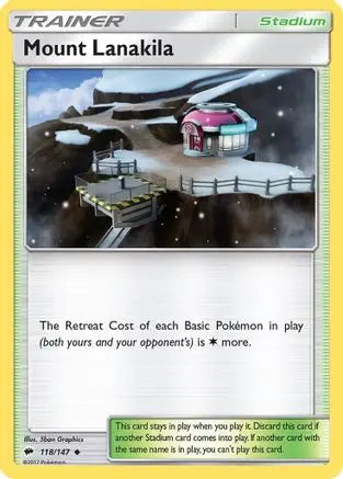 Mount Lanakila 118  - Reverse Holofoil SM  Burning Shadows - Uncommon