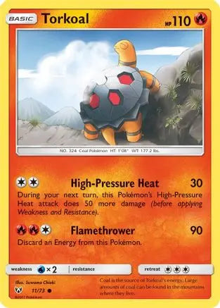 Torkoal  - Reverse Holofoil Shining Legends - Common