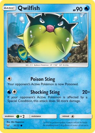 Qwilfish  Shining Legends - Common Shining Legends Pokemon Single  Squirtle Squad Card Shop.