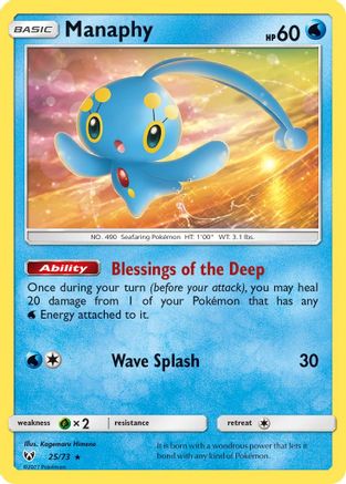 Manaphy 025  - Holofoil Shining Legends - Holo Rare Shining Legends Pokemon Single  Squirtle Squad Card Shop.