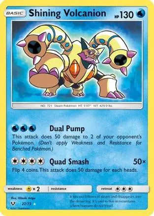 Shining Volcanion 27/73 – Shining Legends – Shiny Holo Rare Shining Legends Pokemon Single  Squirtle Squad Card Shop.