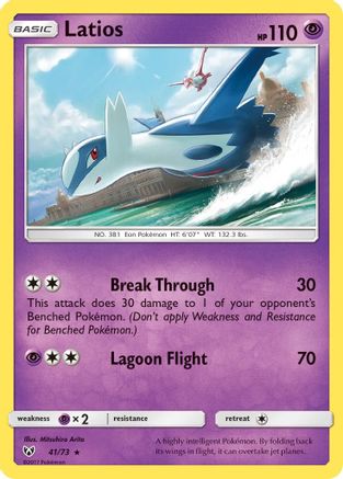 Latios 041  - Holofoil Shining Legends - Holo Rare Shining Legends Pokemon Single  Squirtle Squad Card Shop.