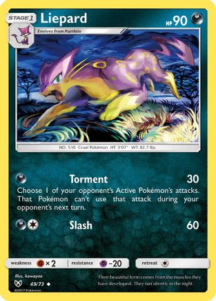 Liepard  - Reverse Holofoil Shining Legends - Uncommon