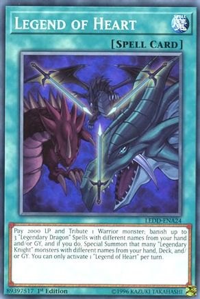 Legend of Heart (LEDD-ENA24) - Legendary Dragon Decks 1st Edition Legendary Dragon Decks Yugioh Single  Squirtle Squad Card Shop.