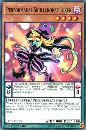 Performapal Skullcrobat Joker (LEDD-ENC08) - Legendary Dragon Decks 1st Edition Legendary Dragon Decks Yugioh Single  Squirtle Squad Card Shop.