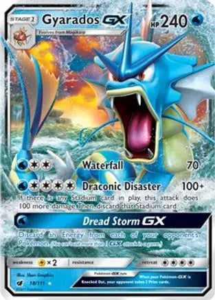 Gyarados GX 018  - Holofoil SM  Crimson Invasion - Ultra Rare SM - Crimson Invasion Pokemon Single  Squirtle Squad Card Shop.