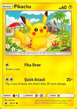 Pikachu 030  - Reverse Holofoil SM  Crimson Invasion - Common