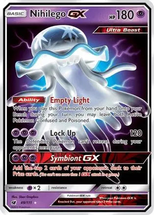 Nihilego GX 049  - Holofoil SM  Crimson Invasion - Ultra Rare SM - Crimson Invasion Pokemon Single  Squirtle Squad Card Shop.