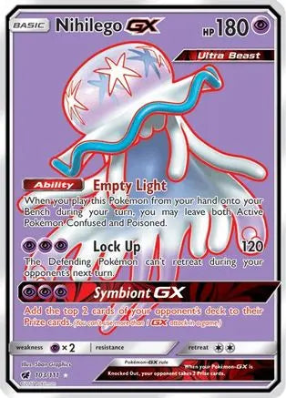 Nihilego GX (Full Art) 103/111  - Holofoil SM  Crimson Invasion - Ultra Rare SM - Crimson Invasion Pokemon Single  Squirtle Squad Card Shop.
