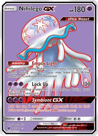 Nihilego GX (Full Art) 103/111  - Holofoil SM  Crimson Invasion - Ultra Rare SM - Crimson Invasion Pokemon Single  Squirtle Squad Card Shop.