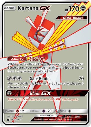 Kartana GX (Full Art) 106/111  - Holofoil SM  Crimson Invasion - Ultra Rare SM - Crimson Invasion Pokemon Single  Squirtle Squad Card Shop.