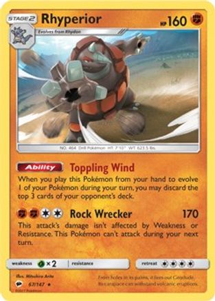 Rhyperior - 67/147 (SM Burning Shadows)/147  Deck Exclusives - Rare Deck Exclusives Pokemon Single  Squirtle Squad Card Shop.