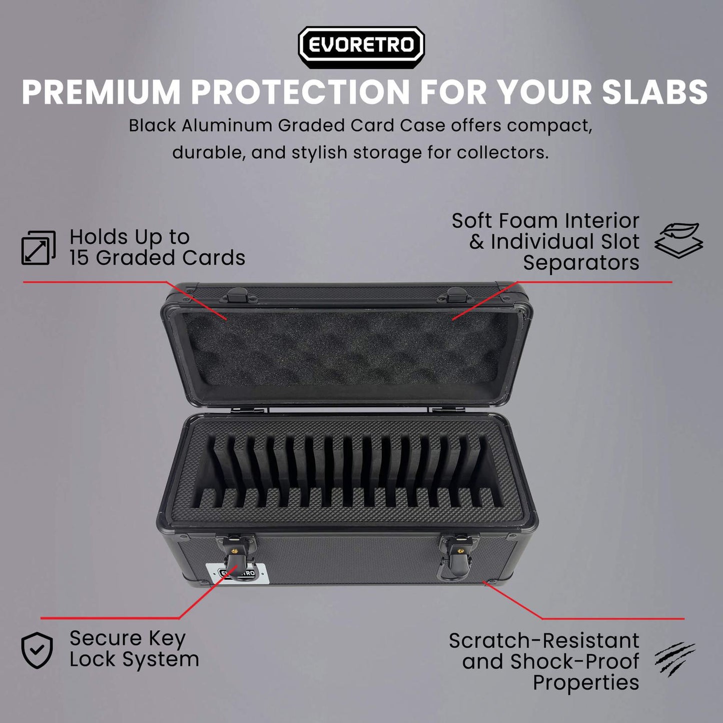 15 Slabs Metal Case Gray - EVORETRO EVORETRO Canada Card Protectors  Squirtle Squad Card Shop.