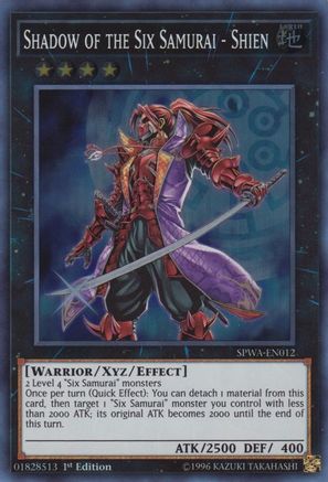 Shadow of the Six Samurai - Shien (SPWA-EN012) - Spirit Warriors 1st Edition Spirit Warriors Yugioh Single  Squirtle Squad Card Shop.