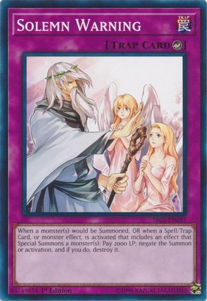 Solemn Warning (SR05-EN037) - Structure Deck: Wave of Light 1st Edition Structure Deck: Wave of Light Yugioh Single  Squirtle Squad Card Shop.