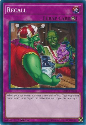 Recall (SR05-EN040) - Structure Deck: Wave of Light 1st Edition Structure Deck: Wave of Light Yugioh Single  Squirtle Squad Card Shop.