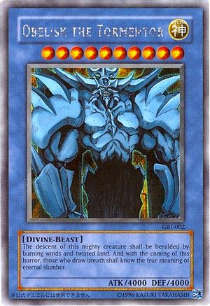 Obelisk the Tormentor (Secret Rare) (GBI-002) - Yu-Gi-Oh! Duel Monsters International: Worldwide Edition Unlimited Yu-Gi-Oh! Duel Monsters International: Worldwide Edition Yugioh Single  Squirtle Squad Card Shop.