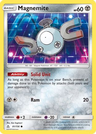 Magnemite (81) (81) 081  - Reverse Holofoil SM  Ultra Prism - Common SM - Ultra Prism Pokemon Single  Squirtle Squad Card Shop.