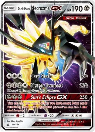 Dusk Mane Necrozma GX 090  - Holofoil SM  Ultra Prism - Ultra Rare