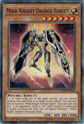 Mekk-Knight Orange Sunset (EXFO-EN016) - Extreme Force 1st Edition Extreme Force Yugioh Single  Squirtle Squad Card Shop.
