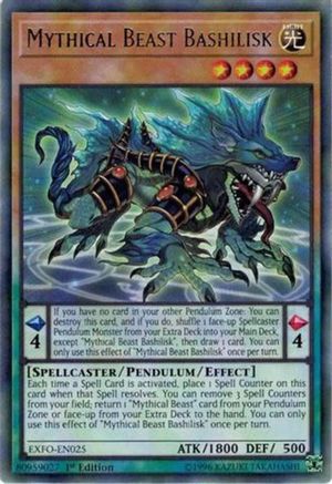 Mythical Beast Bashilisk (EXFO-EN025) - Extreme Force Unlimited Extreme Force Yugioh Single  Squirtle Squad Card Shop.
