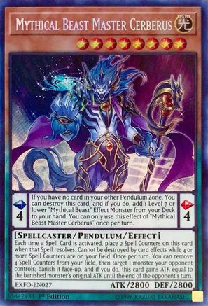 Mythical Beast Master Cerberus (EXFO-EN027) - Extreme Force 1st Edition Extreme Force Yugioh Single  Squirtle Squad Card Shop.