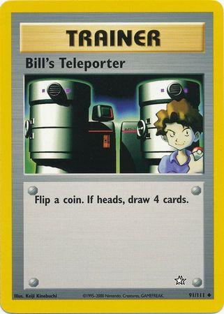 Bill's Teleporter 091  - Unlimited Neo Genesis - Uncommon Neo Genesis Pokemon Single  Squirtle Squad Card Shop.
