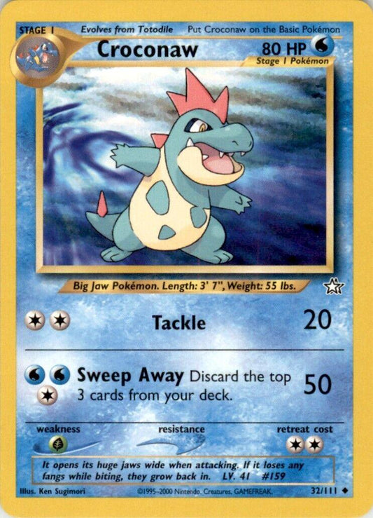 Croconaw (32) (32) 032  - Unlimited Neo Genesis - Uncommon Neo Genesis Pokemon Single  Squirtle Squad Card Shop.