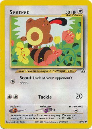 Sentret 063  - Unlimited Neo Discovery - Common Neo Discovery Pokemon Single  Squirtle Squad Card Shop.