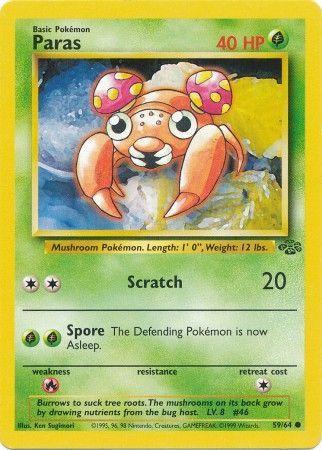 Paras 59/64 Jungle Ulimited Pokemon Card Jungle Pokemon Single  Squirtle Squad Card Shop.