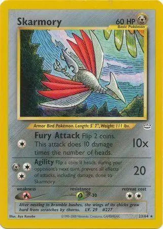 Skarmory 023  - Unlimited Neo Revelation - Rare Neo Revelation Pokemon Single  Squirtle Squad Card Shop.