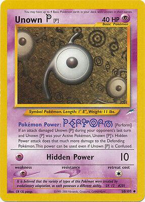 Unown [P] 058  - Unlimited Neo Destiny - Uncommon Neo Destiny Pokemon Single  Squirtle Squad Card Shop.