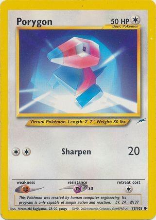 Porygon 078  - Unlimited Neo Destiny - Common Neo Destiny Pokemon Single  Squirtle Squad Card Shop.