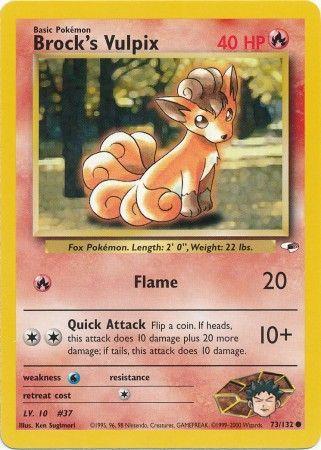 Brock's Vulpix 073  - Unlimited Gym Heroes - Common Gym Heroes Pokemon Single  Squirtle Squad Card Shop.