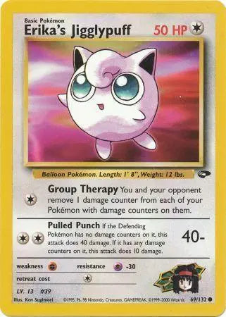 Erika's Jigglypuff 069  - Unlimited Gym Challenge - Common Gym Challenge Pokemon Single  Squirtle Squad Card Shop.